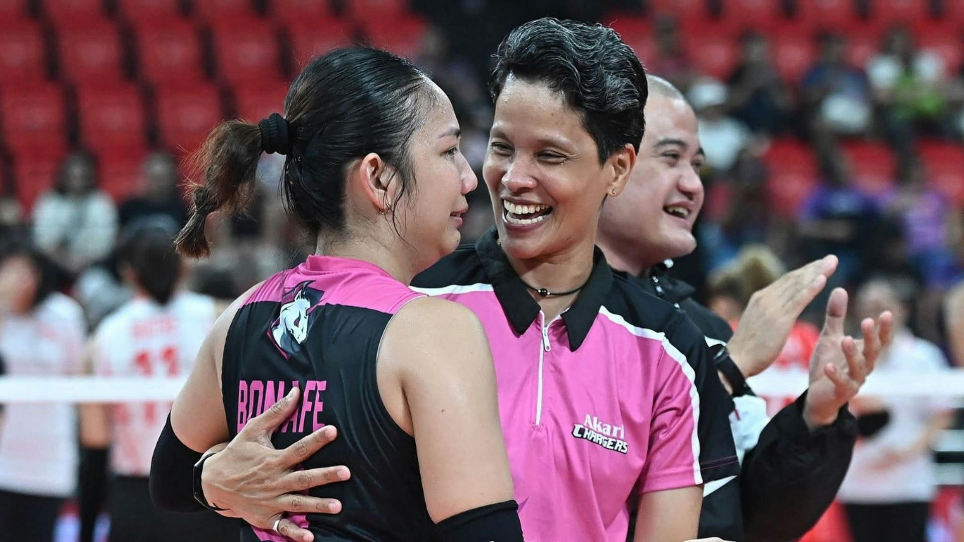 Bea Bonafe with Akari head coach Tina Salak