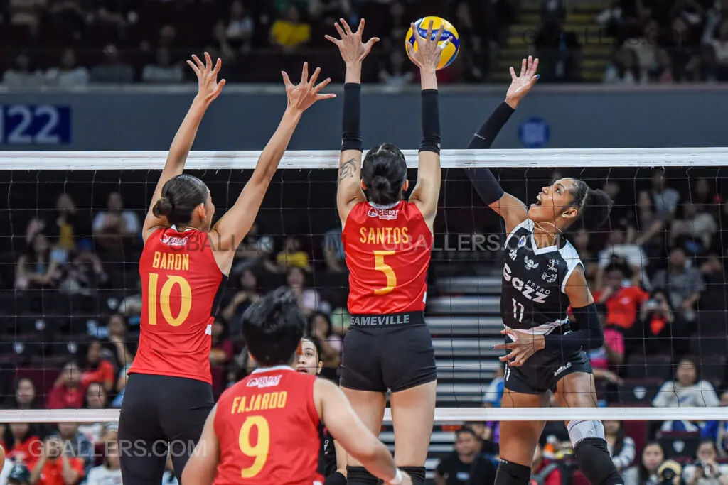 The Petro Gazz Angels bolstered their quarterfinal chances in the Premier Volleyball League (PVL) Reinforced Conference with a hard-fought five-set victory over the PLDT High Speed Hitters on Saturday, August 17, at the SM Mall of Asia Arena.