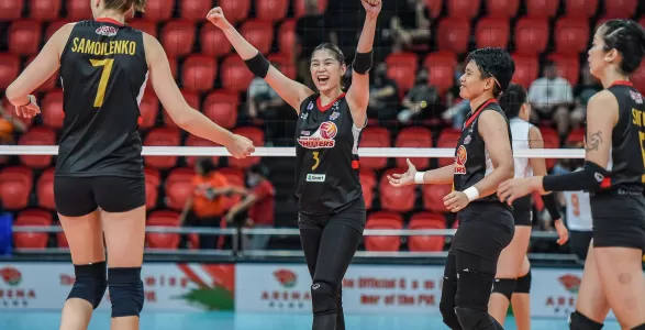 Coming off a loss to Chery Tiggo last time, PLDT redeemed itself by blanking Farm Fresh to end its Premier League Volleyball (PVL) Reinforced Conference first round duties on a high note at PhilSports Arena on Thursday, August 8.